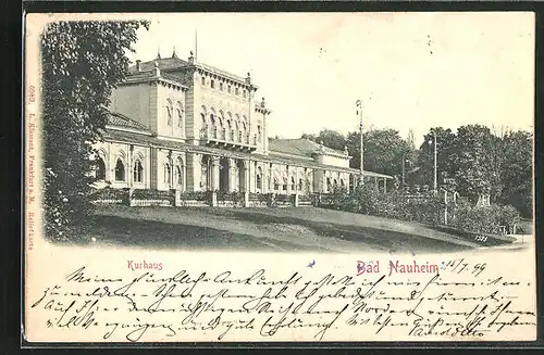 Relief-AK Bad Nauheim, Grünanlage vorm Kurhaus