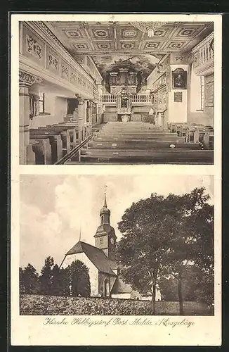 AK Mulda im Erzgebirge, Kirche Helbigsdorf, Post
