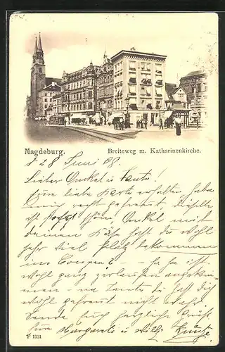 AK Magdeburg, Breiteweg m. Katharinenkirche