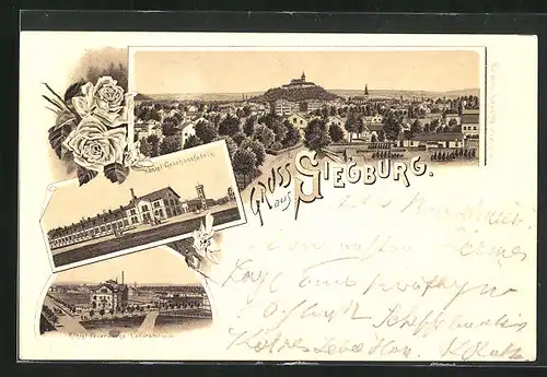 Lithographie Siegburg, Königl. Geschossfabrik, Königl. Feuerwerks-Laboratorium