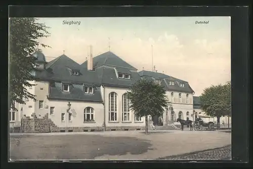 AK Siegburg, Kutsche am Bahnhof