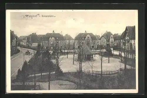 AK Wiesdorf, Kaiserplatz aus der Vogelschau