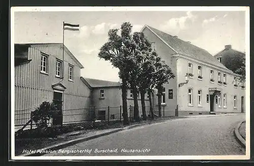 AK Burscheid /Rhld., Hotel Pension Bergischer Hof, Strassenpartie