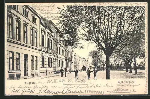 AK Siegburg, Wilhelmstrasse mit Anwohnern