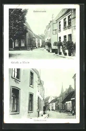 AK Grieth a. Rhein, Hohestrasse mit Kindern