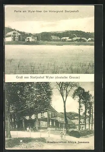 AK Startjeshof Wyler, Deutsche Grenze, Restaurant Aloys Jannssen, Partie am Wyler-Meer