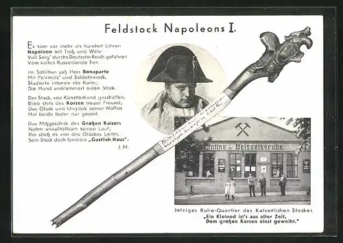 AK Ichendorf /Erft, Gasthaus Beisselgrube Feldstock Napoleons I., Hindenburgstrasse 75