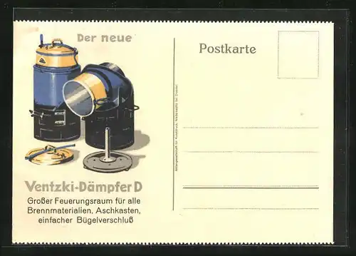 AK Reklame für Ventzki-Dämpfer D