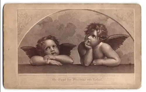 Fotografie Gemälde Die Engel der Madonna von Rafael