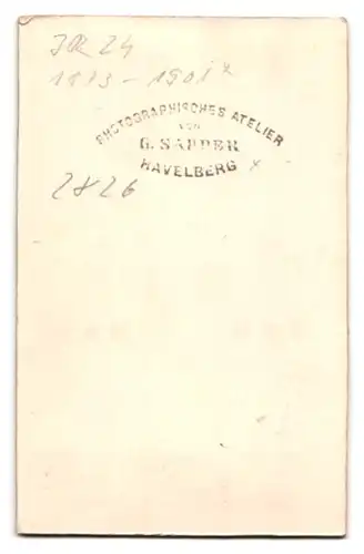 Fotografie G. Sapper, Havelberg, Soldat Hermann Hopffe Einjährig Freiwilliger in Uniform Inf.-Rgt. 24, Autograph