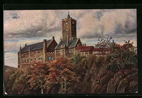 Künstler-AK Wartburg von Osten