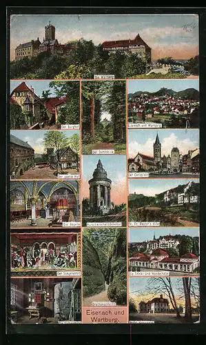AK Eisenach, Wartburg, Hotel Hohesonne, Burschenschaftsdenkmal