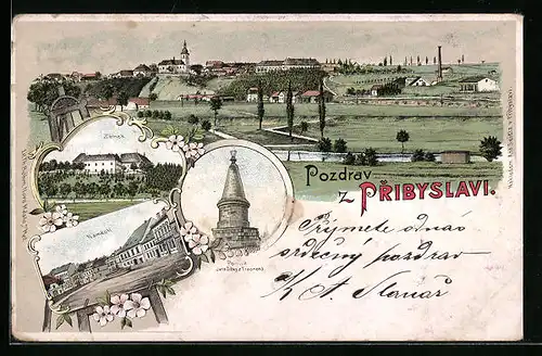 Lithographie Pribyslav, Zámek, Námestí