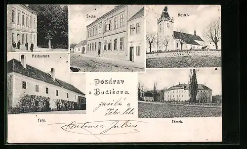 AK Budisov, Restaurace, Fara, Skola