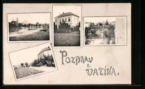 AK Vatin, Gebäudeansicht, Uferpartie, Ortspartie