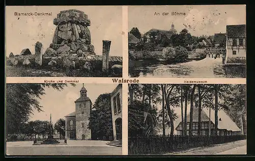 AK Walsrode, Bismarck-Denkmal, Heidemuseum, An der Böhme