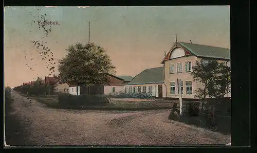 AK Eggebek, Strassenpartie mit Gebäudeansicht