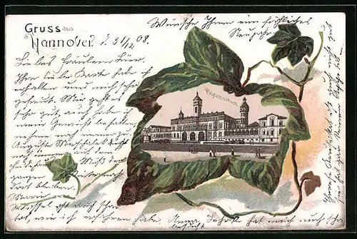 Passepartout-Lithographie Hannover, Polytechnikum im Weinblatt