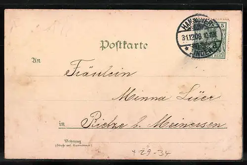 Passepartout-Lithographie Hannover, Polytechnikum im Weinblatt