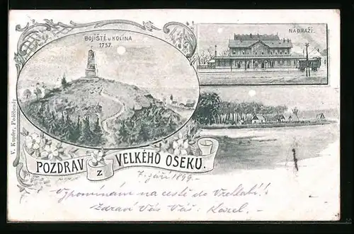 AK Velky Osek, Bojiste u Kolina 1757, Nadrazi, Panorama