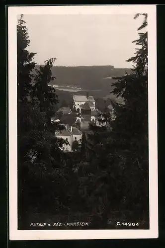 AK Rataje n. Sáz., Blick auf die Burg Pirkstein