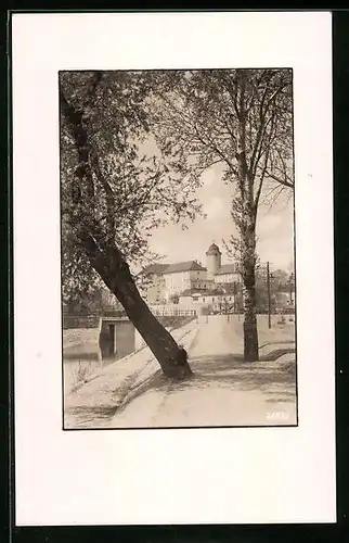 AK Bad Podiebrad / Podebrady, Blick auf das Schloss, Zámek