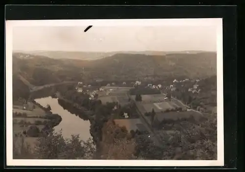 AK Zlenice nad Sázavou, aus der Vogelschau, Fliegeraufnahme