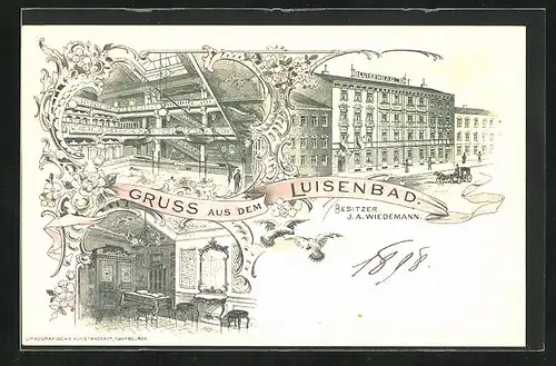 Lithographie München, Hotel Luisenbad, Luisenstrasse 67