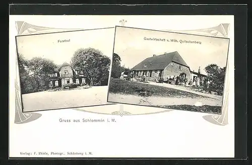 AK Schlemmin i. M., Gasthaus von Wilh. Quitschenberg, Forsthof