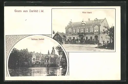 AK Darfeld i. W., Hôtel Wand, Schloss Darfeld