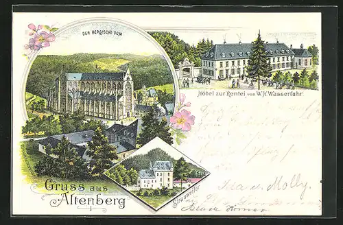 Lithographie Altenberg, Hôtel zur Rentei, Der Bergische Dom, Strauweiler