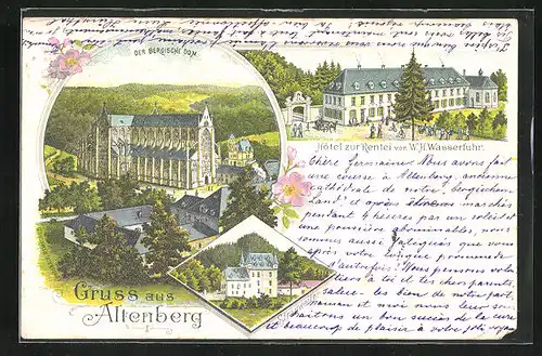 Lithographie Altenberg, Hôtel zur Rentei, Der Bergische Dom, Strauweiler