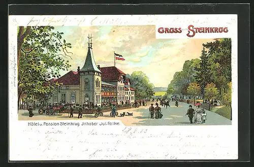 Lithographie Bennigsen, Gasthaus Steinkurg
