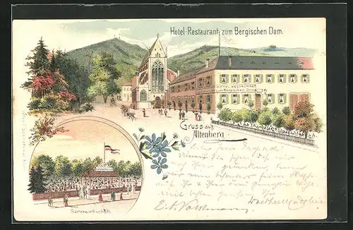 Lithographie Altenberg, Hotel-Restaurant zum Bergischen Dom