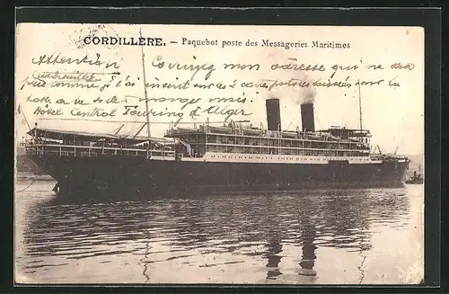 AK Passagierschiff Cordillere in Fahrt