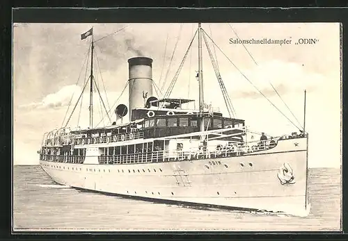 AK Passagierschiff Odin auf hoher See