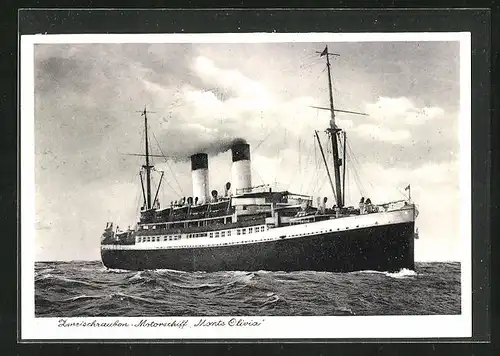 AK Passagierschiff Monte Olivia bei leichtem Wellengang