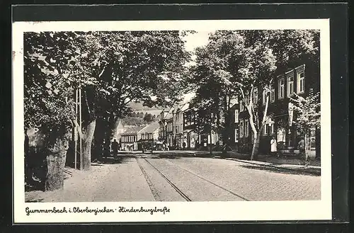 AK Gummersbach, Hindenburgstrasse im Sonnenschein