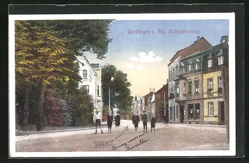 AK Uerdingen a. Rh., Düsseldorferstrasse mit Kindern