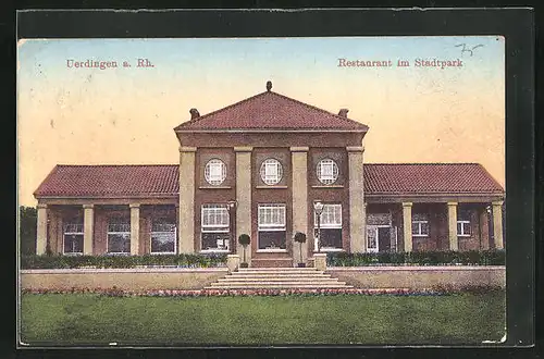 AK Uerdingen a. Rh., Restaurant im Stadtpark