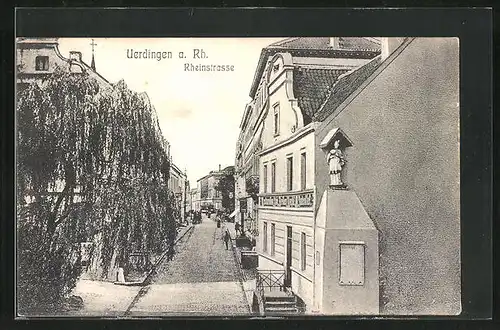 AK Uerdingen a. Rh., Rheinstrasse mit Restaurant