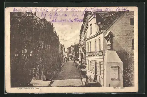 AK Uerdingen a. Rh., Rheinstrasse mit Restaurant