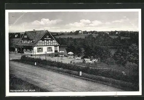 AK Siegburg-Much, Gasthaus Herrenteich an der Wahnbachstrasse