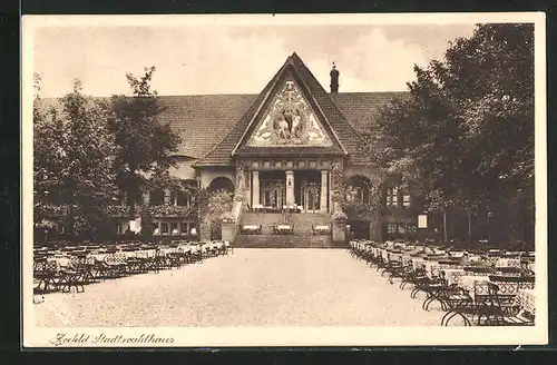 AK Krefeld, Gasthaus Stadtwaldhaus, Inhaber Rudolf Junker