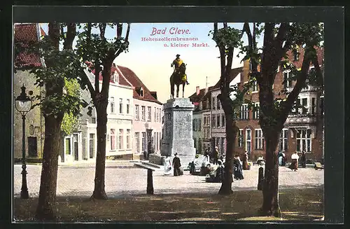 AK Cleve, Hohenzollernbrunnen am kleinen Markt