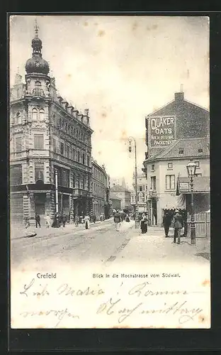 AK Crefeld, Blick in die Hochstrasse vom Südwall