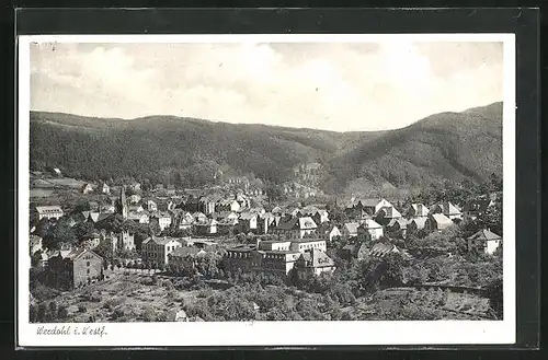 AK Werdohl i. W., Totalansicht mit Gebirge