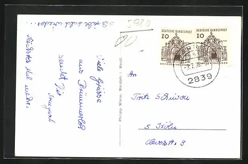 AK Werdohl, Ortspartie aus der Vogelschau