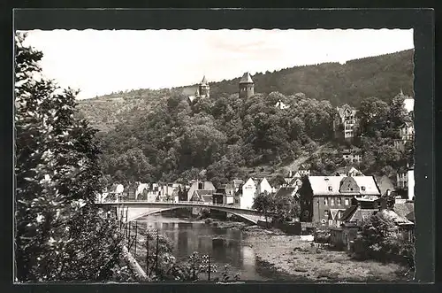 AK Altena i. W., Flusspartie mit Brücke