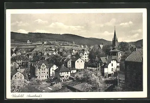 AK Werdohl /Sauerland, Ortspartie mit Kirche